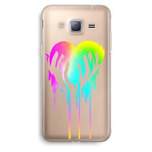 CaseCompany Hold My Heart: Samsung Galaxy J3 (2016) Transparant Hoesje