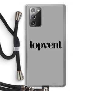 CaseCompany Topvent Grijs Zwart: Samsung Galaxy Note 20 / Note 20 5G Transparant Hoesje met koord