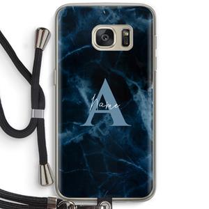 CaseCompany Midnight Marble: Samsung Galaxy S7 Transparant Hoesje met koord