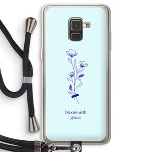 CaseCompany Bloom with grace: Samsung Galaxy A8 (2018) Transparant Hoesje met koord