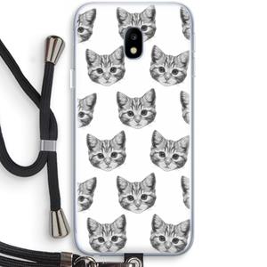 CaseCompany Kitten: Samsung Galaxy J3 (2017) Transparant Hoesje met koord