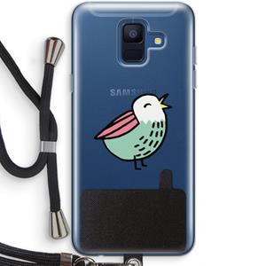 CaseCompany Birdy: Samsung Galaxy A6 (2018) Transparant Hoesje met koord