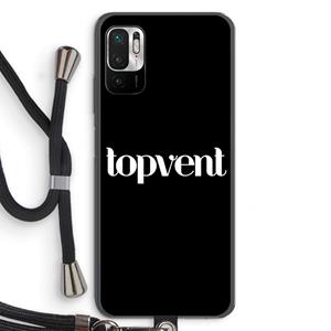 CaseCompany Topvent Zwart: Xiaomi Redmi Note 10 5G Transparant Hoesje met koord