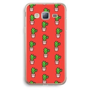 CaseCompany Mini cactus: Samsung Galaxy J3 (2016) Transparant Hoesje