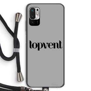 CaseCompany Topvent Grijs Zwart: Xiaomi Redmi Note 10 5G Transparant Hoesje met koord