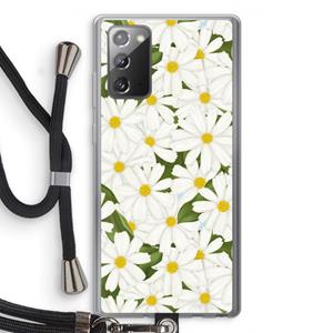CaseCompany Summer Daisies: Samsung Galaxy Note 20 / Note 20 5G Transparant Hoesje met koord