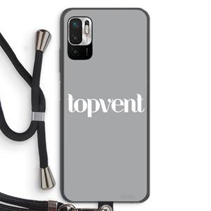 CaseCompany Topvent Grijs Wit: Xiaomi Redmi Note 10 5G Transparant Hoesje met koord