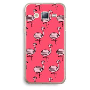 CaseCompany Flamingo: Samsung Galaxy J3 (2016) Transparant Hoesje