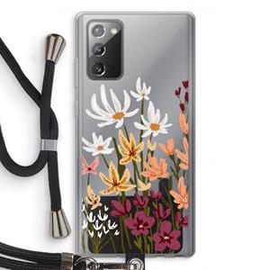 CaseCompany Painted wildflowers: Samsung Galaxy Note 20 / Note 20 5G Transparant Hoesje met koord