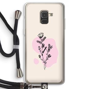 CaseCompany Roses are red: Samsung Galaxy A8 (2018) Transparant Hoesje met koord