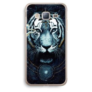 CaseCompany Darkness Tiger: Samsung Galaxy J3 (2016) Transparant Hoesje
