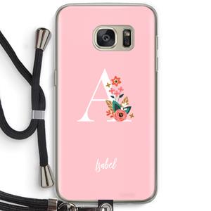 CaseCompany Pink Bouquet: Samsung Galaxy S7 Transparant Hoesje met koord