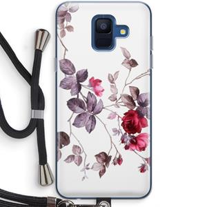 CaseCompany Mooie bloemen: Samsung Galaxy A6 (2018) Transparant Hoesje met koord
