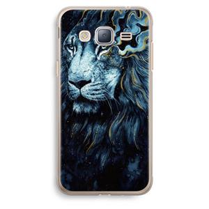 CaseCompany Darkness Lion: Samsung Galaxy J3 (2016) Transparant Hoesje