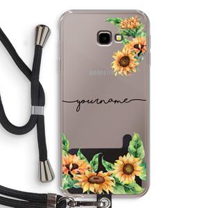 CaseCompany Zonnebloemen: Samsung Galaxy J4 Plus Transparant Hoesje met koord