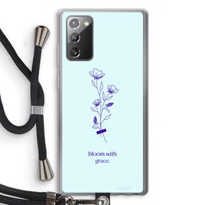CaseCompany Bloom with grace: Samsung Galaxy Note 20 / Note 20 5G Transparant Hoesje met koord