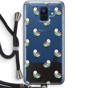 CaseCompany Vogeltjes: Samsung Galaxy A6 (2018) Transparant Hoesje met koord