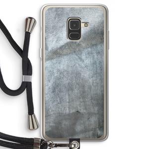 CaseCompany Grey Stone: Samsung Galaxy A8 (2018) Transparant Hoesje met koord
