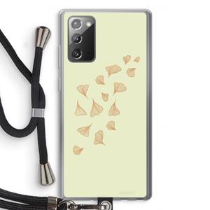 CaseCompany Falling Leaves: Samsung Galaxy Note 20 / Note 20 5G Transparant Hoesje met koord