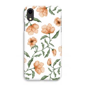 CaseCompany Peachy flowers: iPhone XR Volledig Geprint Hoesje