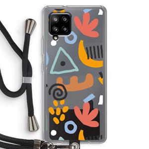 CaseCompany Abstract: Samsung Galaxy A42 5G Transparant Hoesje met koord
