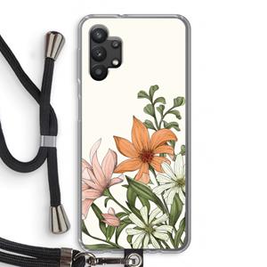 CaseCompany Floral bouquet: Samsung Galaxy A32 5G Transparant Hoesje met koord