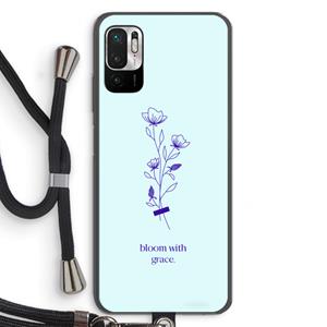 CaseCompany Bloom with grace: Xiaomi Redmi Note 10 5G Transparant Hoesje met koord