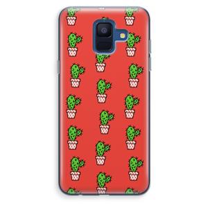 CaseCompany Mini cactus: Samsung Galaxy A6 (2018) Transparant Hoesje