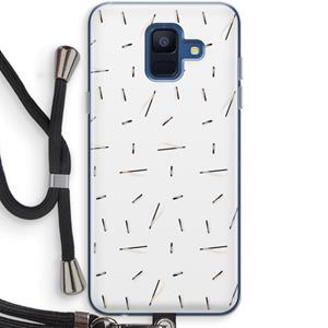 CaseCompany Hipster stripes: Samsung Galaxy A6 (2018) Transparant Hoesje met koord