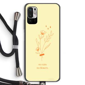 CaseCompany No rain no flowers: Xiaomi Redmi Note 10 5G Transparant Hoesje met koord