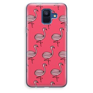 CaseCompany Flamingo: Samsung Galaxy A6 (2018) Transparant Hoesje
