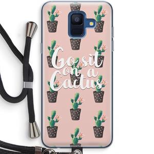 CaseCompany Cactus quote: Samsung Galaxy A6 (2018) Transparant Hoesje met koord