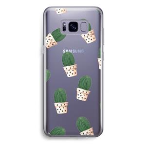 CaseCompany Cactusprint roze: Samsung Galaxy S8 Plus Transparant Hoesje