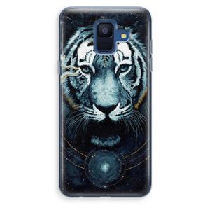 CaseCompany Darkness Tiger: Samsung Galaxy A6 (2018) Transparant Hoesje