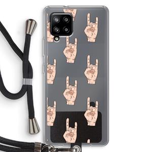 CaseCompany Rock: Samsung Galaxy A42 5G Transparant Hoesje met koord
