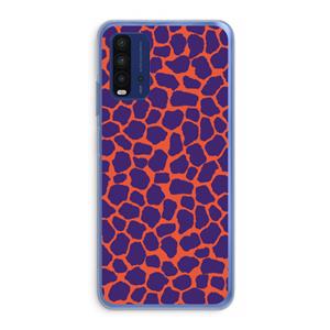 CaseCompany Purple Giraffe: Xiaomi Redmi 9T Transparant Hoesje