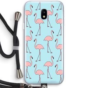 CaseCompany Anything Flamingoes: Samsung Galaxy J3 (2017) Transparant Hoesje met koord