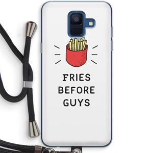 CaseCompany Fries before guys: Samsung Galaxy A6 (2018) Transparant Hoesje met koord