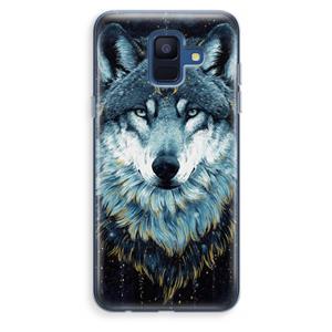 CaseCompany Darkness Wolf: Samsung Galaxy A6 (2018) Transparant Hoesje
