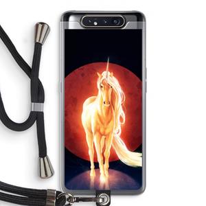 CaseCompany Last Unicorn: Samsung Galaxy A80 Transparant Hoesje met koord