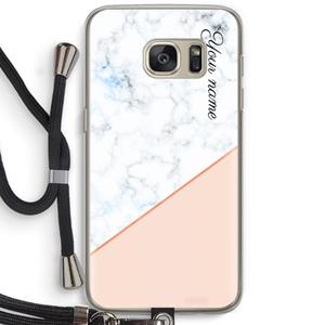 CaseCompany Marmer in stijl: Samsung Galaxy S7 Transparant Hoesje met koord