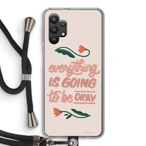 CaseCompany Optimistic flower girl: Samsung Galaxy A32 5G Transparant Hoesje met koord