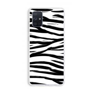 CaseCompany Zebra pattern: Galaxy A71 Transparant Hoesje