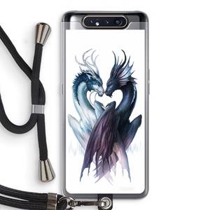CaseCompany Yin Yang Dragons: Samsung Galaxy A80 Transparant Hoesje met koord