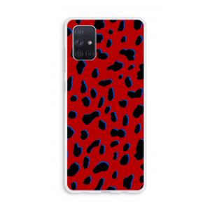 CaseCompany Red Leopard: Galaxy A71 Transparant Hoesje