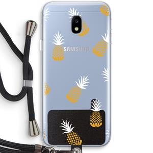 CaseCompany Ananasjes: Samsung Galaxy J3 (2017) Transparant Hoesje met koord