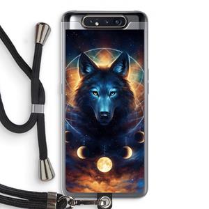 CaseCompany Wolf Dreamcatcher: Samsung Galaxy A80 Transparant Hoesje met koord