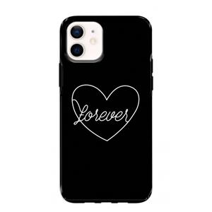 CaseCompany Forever heart black: iPhone 12 mini Tough Case