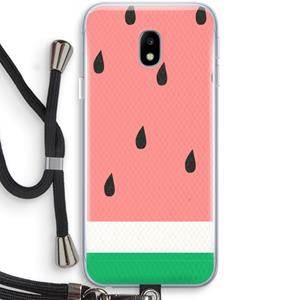 CaseCompany Watermeloen: Samsung Galaxy J3 (2017) Transparant Hoesje met koord