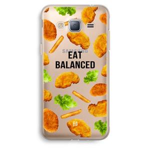 CaseCompany Eat Balanced: Samsung Galaxy J3 (2016) Transparant Hoesje